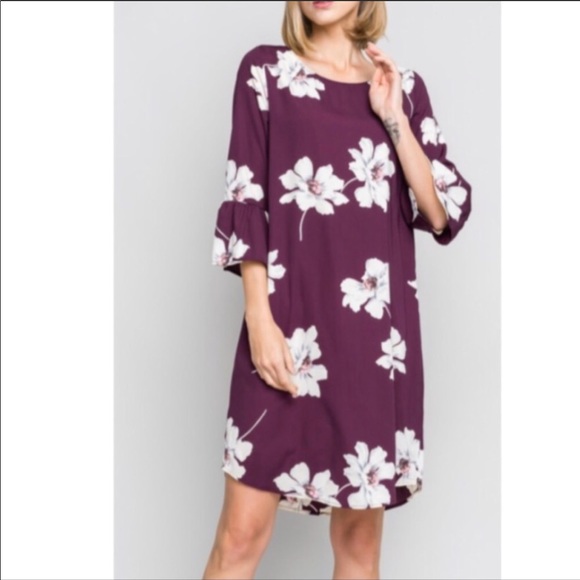 ❤️LAST ONE❤️Plum shift dress - Picture 3 of 3